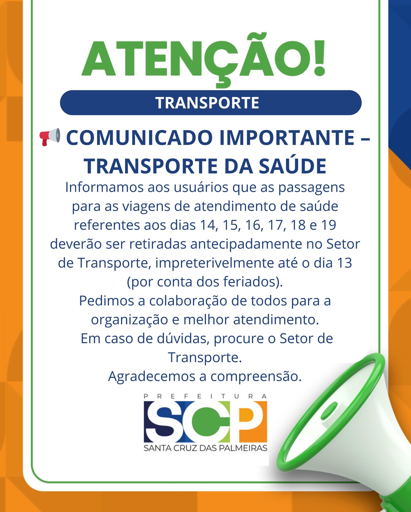 Post do instagram da Prefeitura de Mandirituba