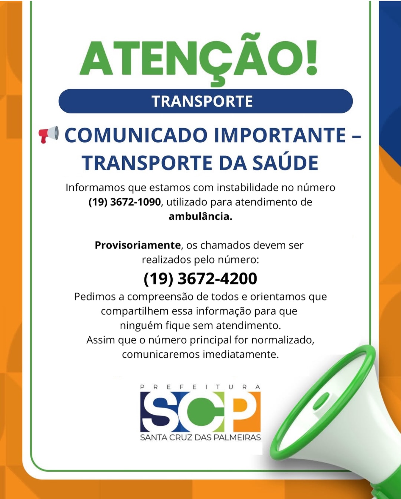 Post do instagram da Prefeitura de Mandirituba