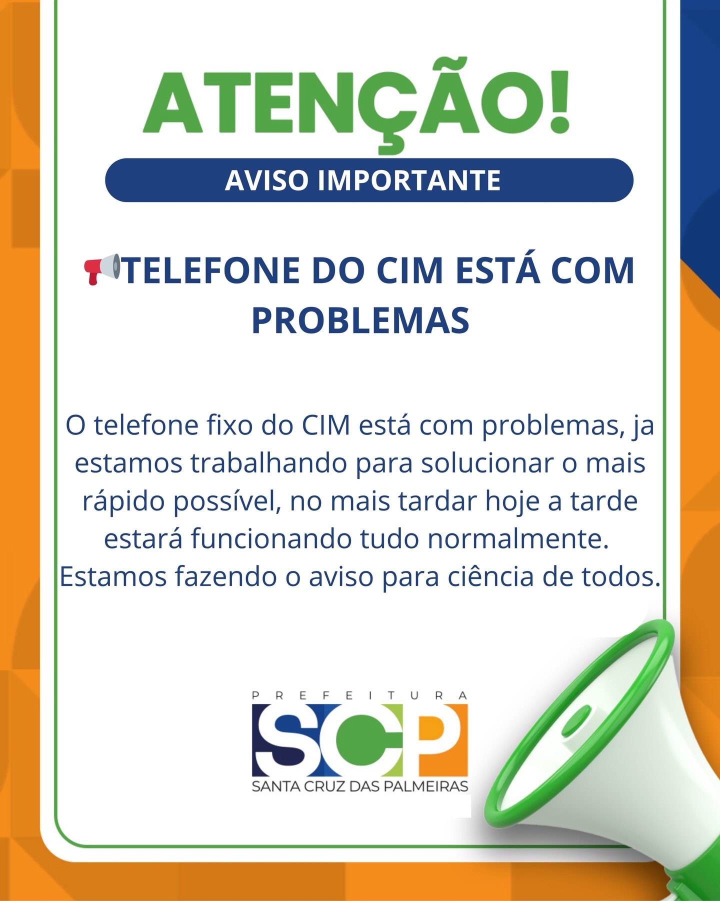 Post do instagram da Prefeitura de Mandirituba